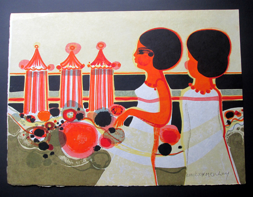 Frederic Menguy - Les Angéliques , La plage II - original lithografie handgesign kopen? Bied vanaf 59!