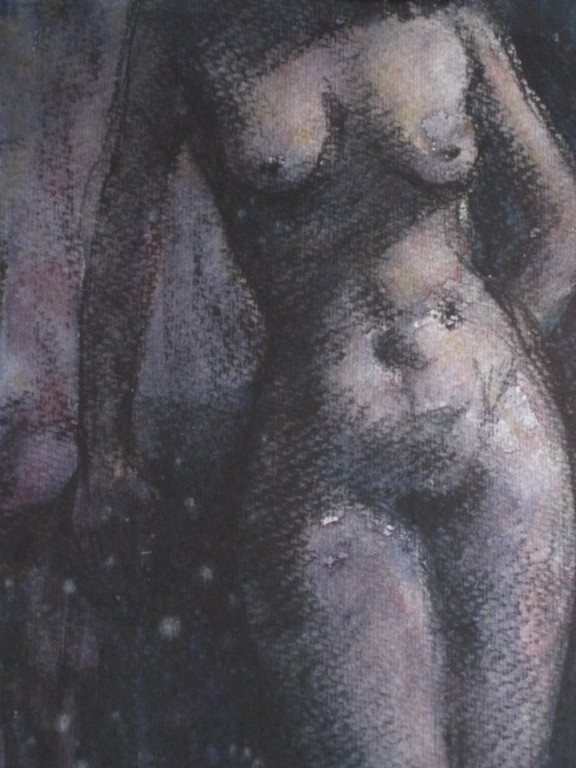 Nieuwe Haagse School Aquarel "Nachtelijk naakt"  Jan vd Veer 1912-2001 kopen? Bied vanaf 1!
