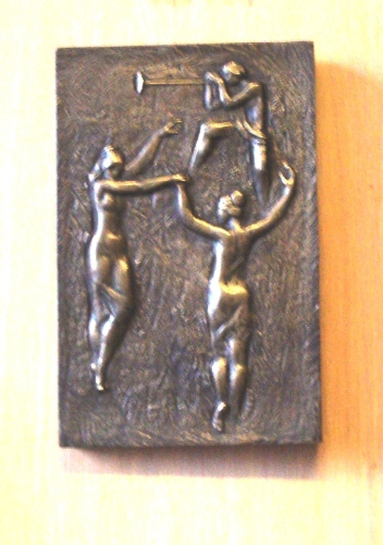 Zware bronzen plaquette. met monogram SPW. kopen? Bied vanaf 40!