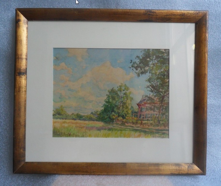 Hendrik Schaap (1878-1955), gouache / aquarel, Huis Hoekelum Ede kopen? Bied vanaf 150!
