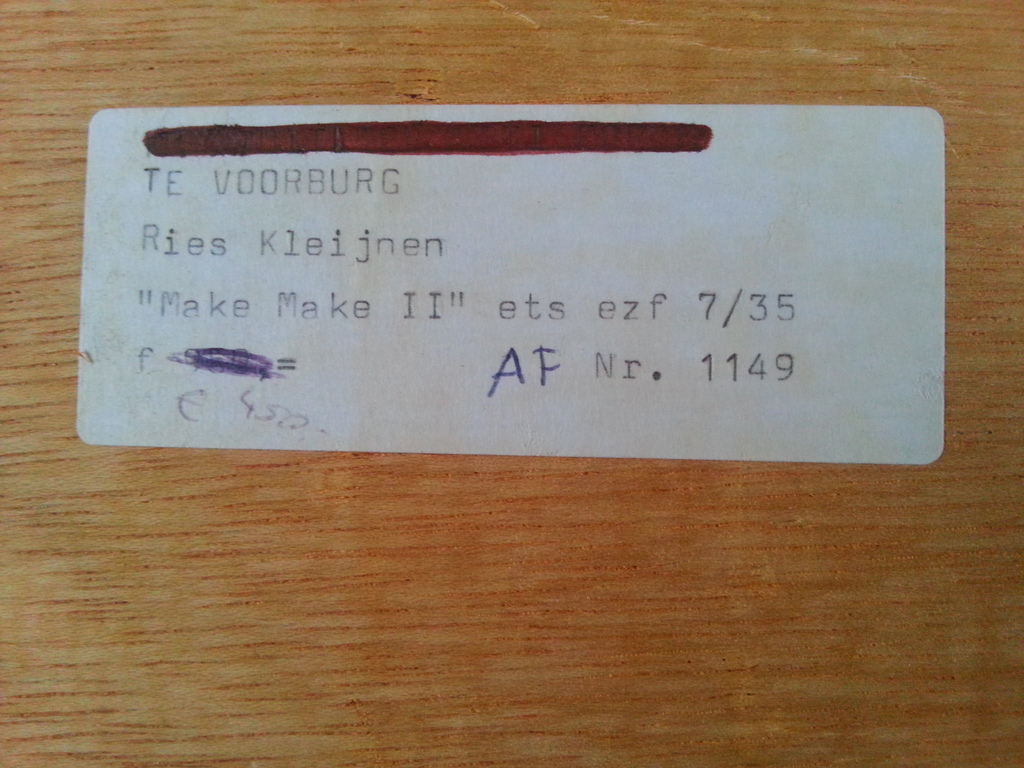 Ets, Puzzeldruk, Zeefdruk. Ries kleijnen.  kopen? Bied vanaf 55!
