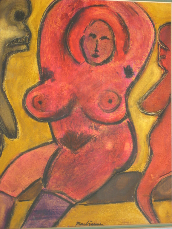 Anton Martineau (1926 - 2017). Gouache. Zittend Naakt. kopen? Bied vanaf 110!