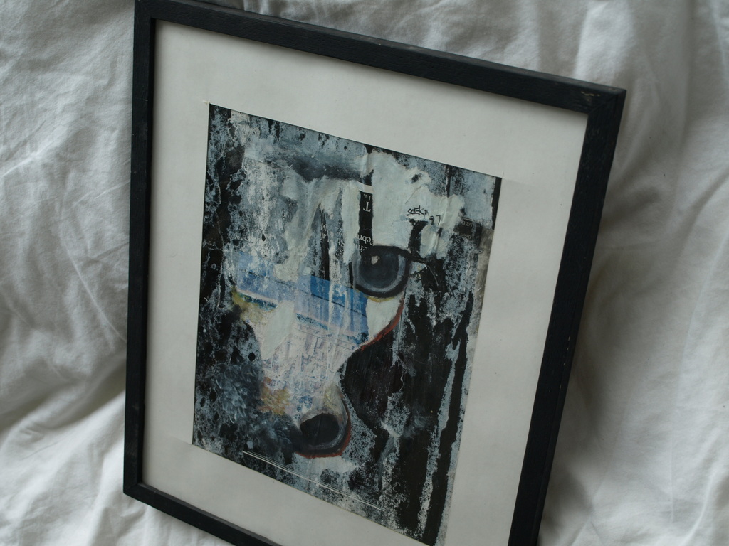 Onduidelijke signatuur: Collage – Paardenhoofd – Gesigneerd & ingelijst - 1997  kopen? Bied vanaf 1!