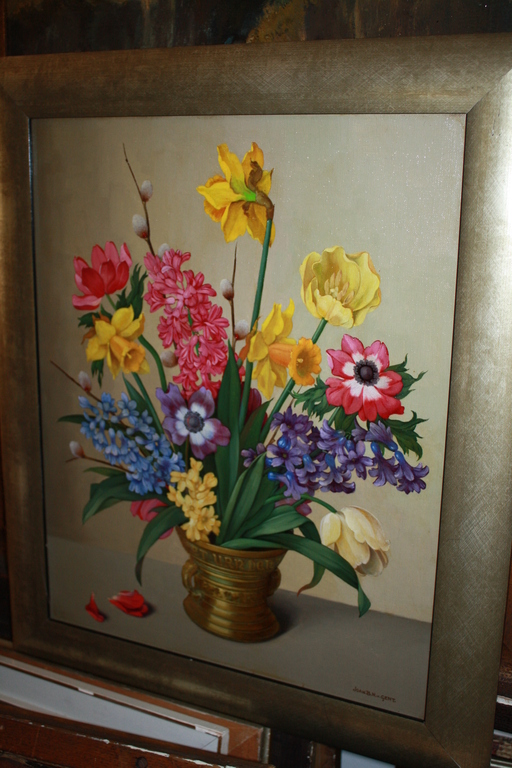 Joan van Gent  - VOORJAARS BLOEMBOEKET modern realisme kopen? Bied vanaf 145!