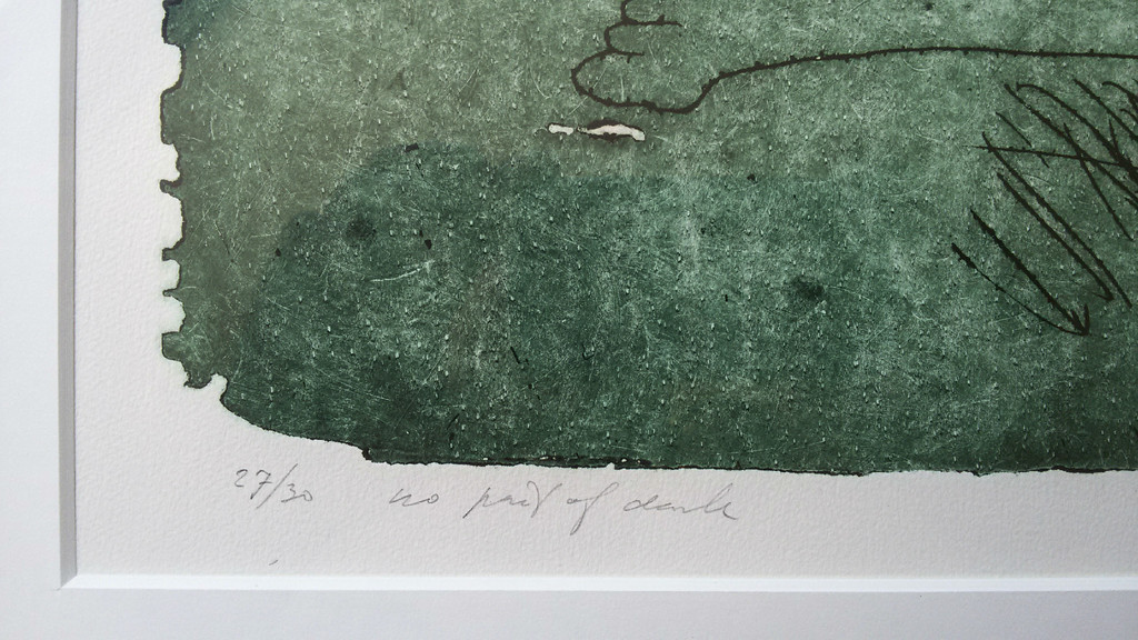 Michel van Overbeeke - No proof of dark, ets met bladgoud (mooi ingelijst) kopen? Bied vanaf 120!