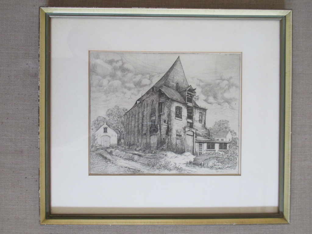 Onbekend gesign. ingelijste ets kopen? Bied vanaf 25!