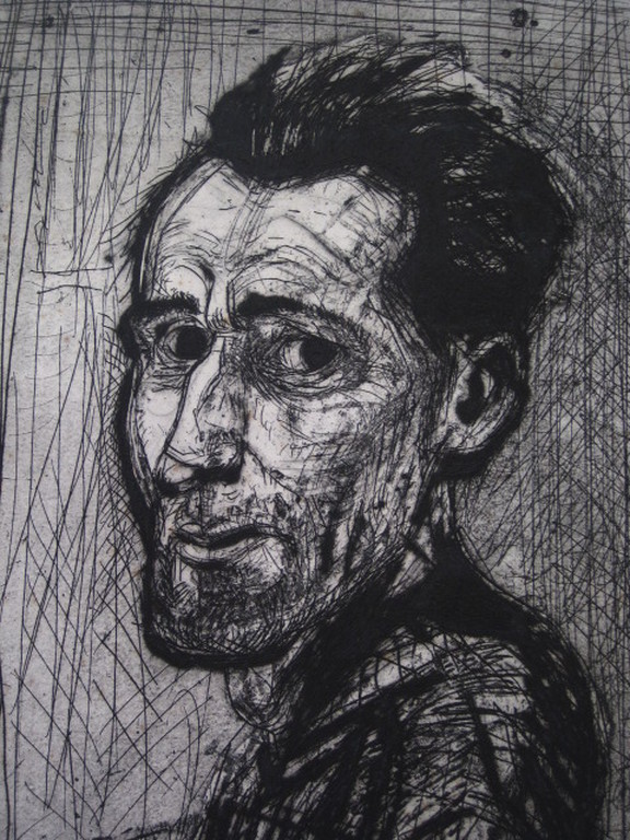 Unica (2/5) Ets van Exprss. Graficus Hans van Efferen (1934-) "Zelfportret" gesd kopen? Bied vanaf 1!