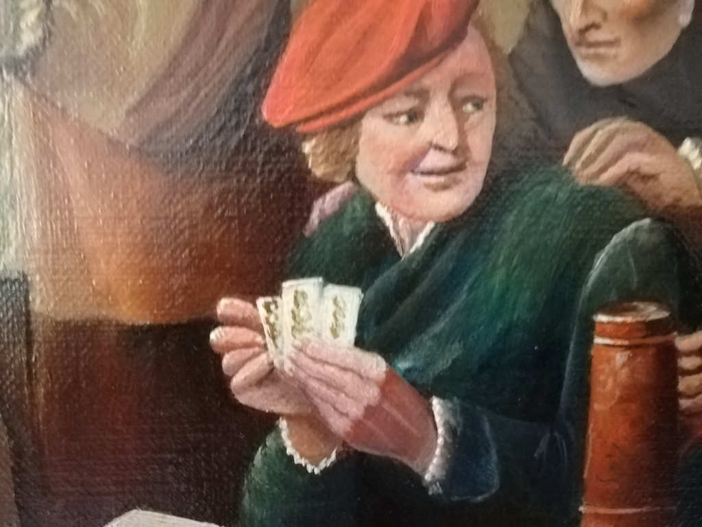 onbekend kunstenaar - olieverf op doek - kaart spelers in oud interieur kopen? Bied vanaf 1!