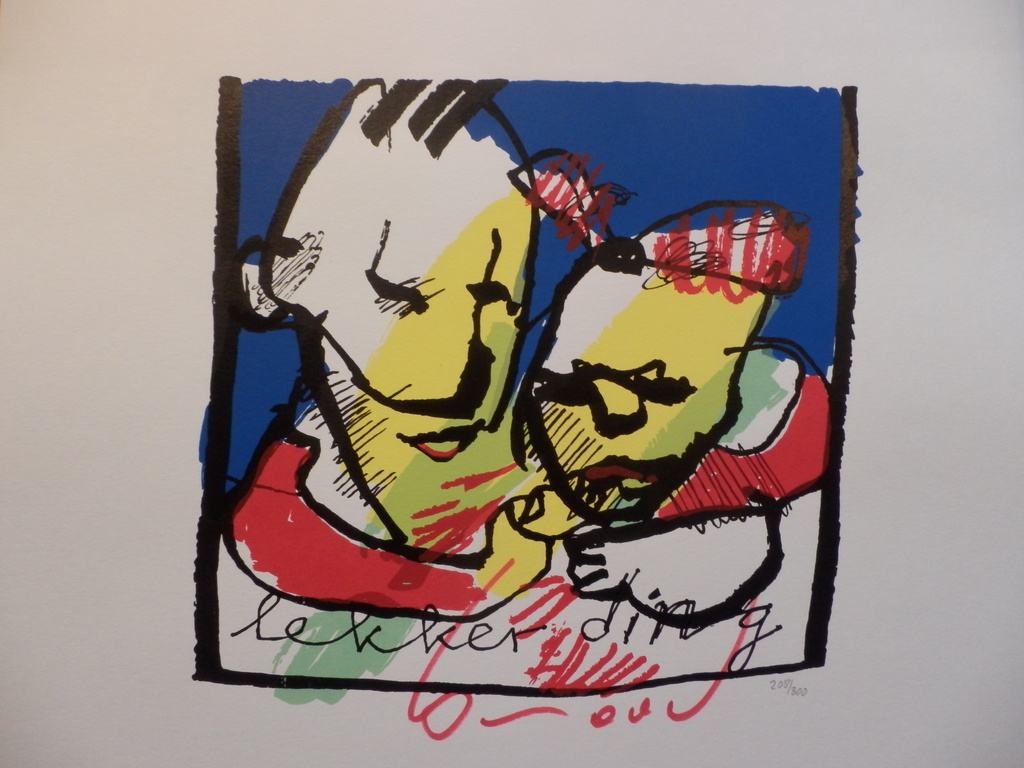 HERMAN BROOD, Gelimiteerde en HANDGESIGNEERDE Zeefdruk  LEKKER DING verkocht voor € 97!