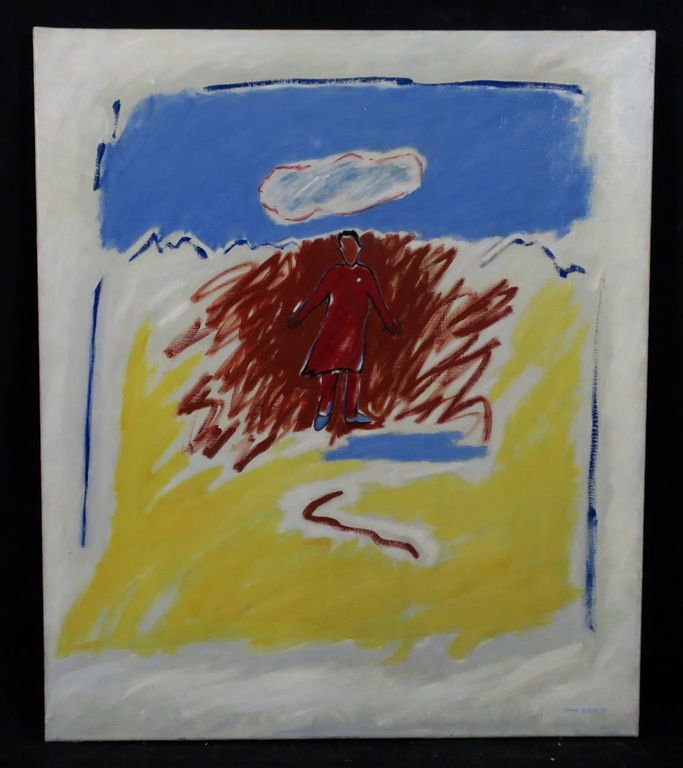 Anne Semler: Olie op doek, Rode Jas kopen? Bied vanaf 40!