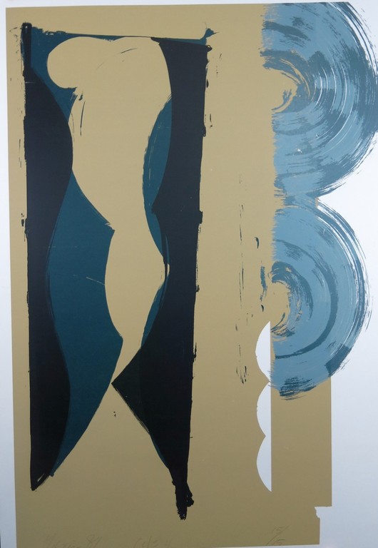 Josien Brenneker: Zeefdruk, Compositie (goud) - Groot kopen? Bied vanaf 1!