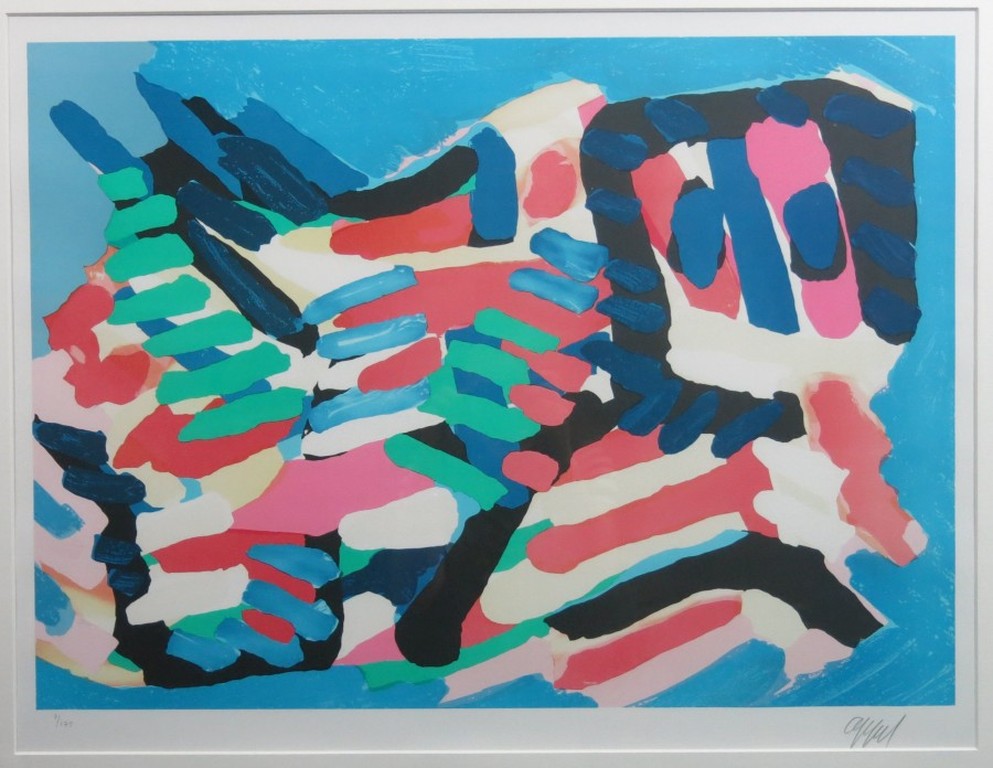 Karel Appel: Zeefdruk, Beest -Ingelijst verkocht voor € 400!