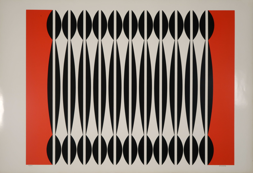 Dordevic Miodrag: Zeefdruk, Abstracte compositie met rood kopen? Bied vanaf 20!