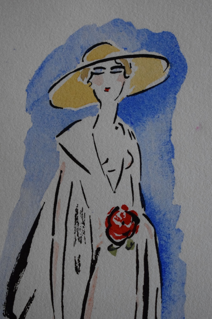 Kees van Dongen - Pochoir uit La Garconne - Elegante Dame met Wandelstok kopen? Bied vanaf 250!