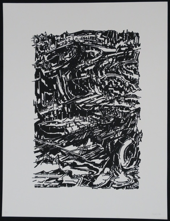 Maarten Beks: Zeefdruk, Abstract landschap II kopen? Bied vanaf 1!