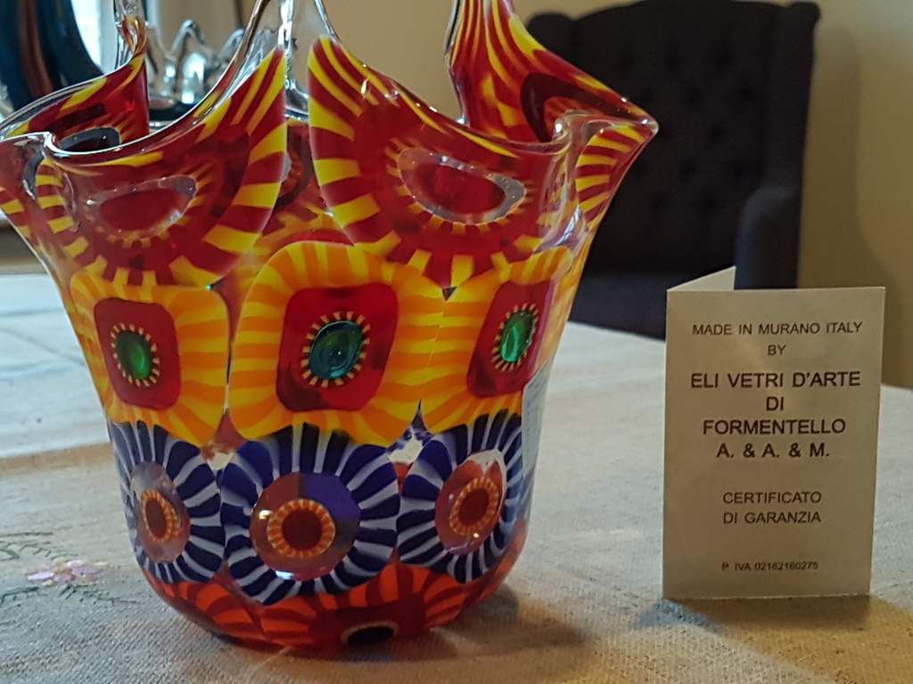 Murano vaas-fazzoletto pezzato Eli Vetri Arte di Formentello-Isola di Murano  kopen? Bied vanaf 110!