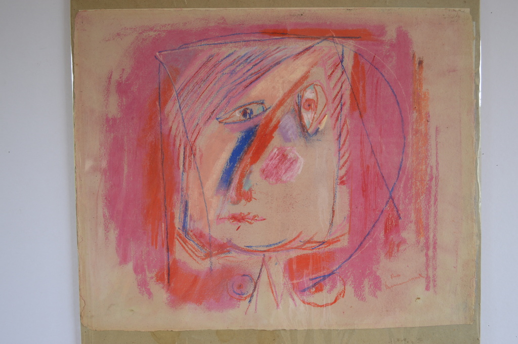 Theo Beerendonk - gouache (zelf) portret ca. 1960 - 42x35  kopen? Bied vanaf 100!