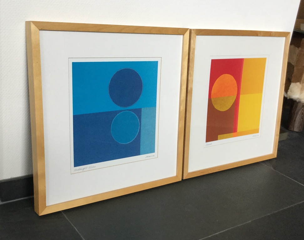 Amaina: Set abstracte Lithoâ��s, Midnight Moon - Sunset verkocht voor € 35!