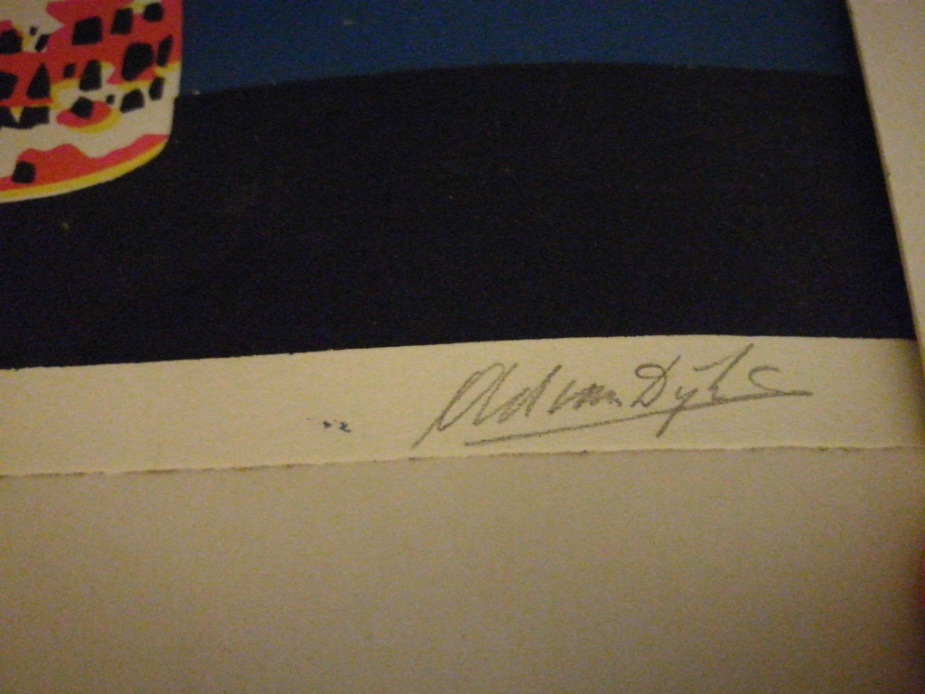 Ad van Dijk: zeefdruk (?), schelpen kopen? Bied vanaf 20!