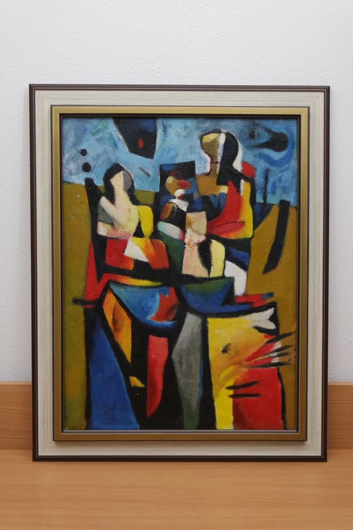 Dirk Jan Ribbeling (1932-2013) - olieverf op doek - compositie met figuren kopen? Bied vanaf 170!