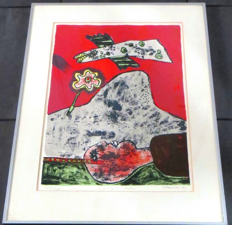 Zeldzame zeefdruk van Corneille 1970: Le Passage de l'oiseau kopen? Bied vanaf 250!