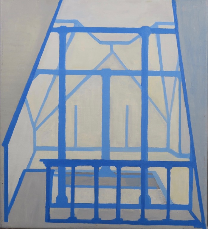 Marcel Doorduin: Olieverf op doek, Blauwe zolder II - Ingelijst kopen? Bied vanaf 200!