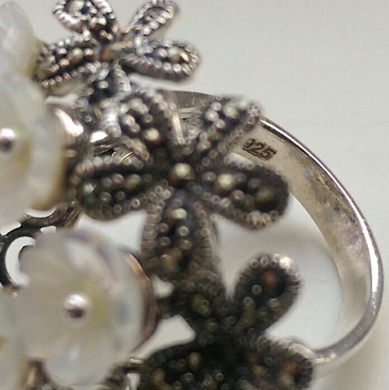 Zilveren ring met zoetwater parel en marcasiet-mt16  kopen? Bied vanaf 11!