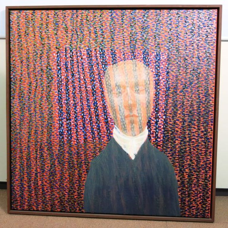 Henk van der Haar: Schilderij, Eenzame Man verkocht voor € 320!