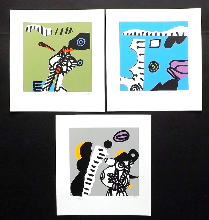 Prof. Armin Sandig - 3x gesigneerde litho - 1984 kopen? Bied vanaf 1!