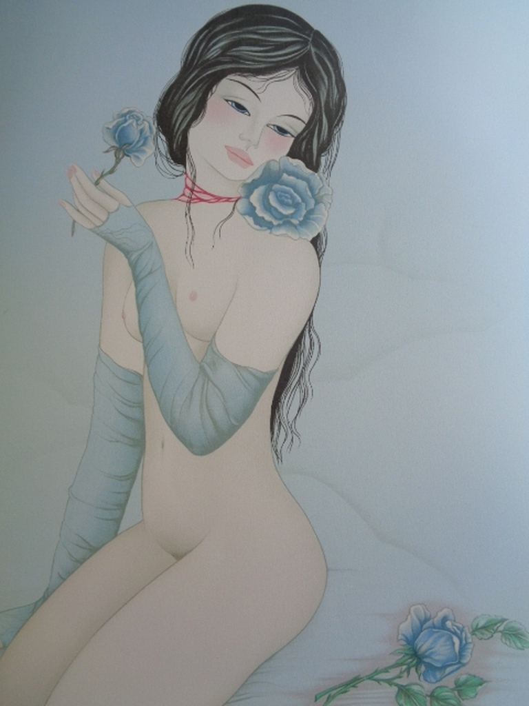 MARA TRAN LONG, HANDGESIGNEERDE KLEURENLITHO, Nu Ã�ï¿½ La Rose kopen? Bied vanaf 19!