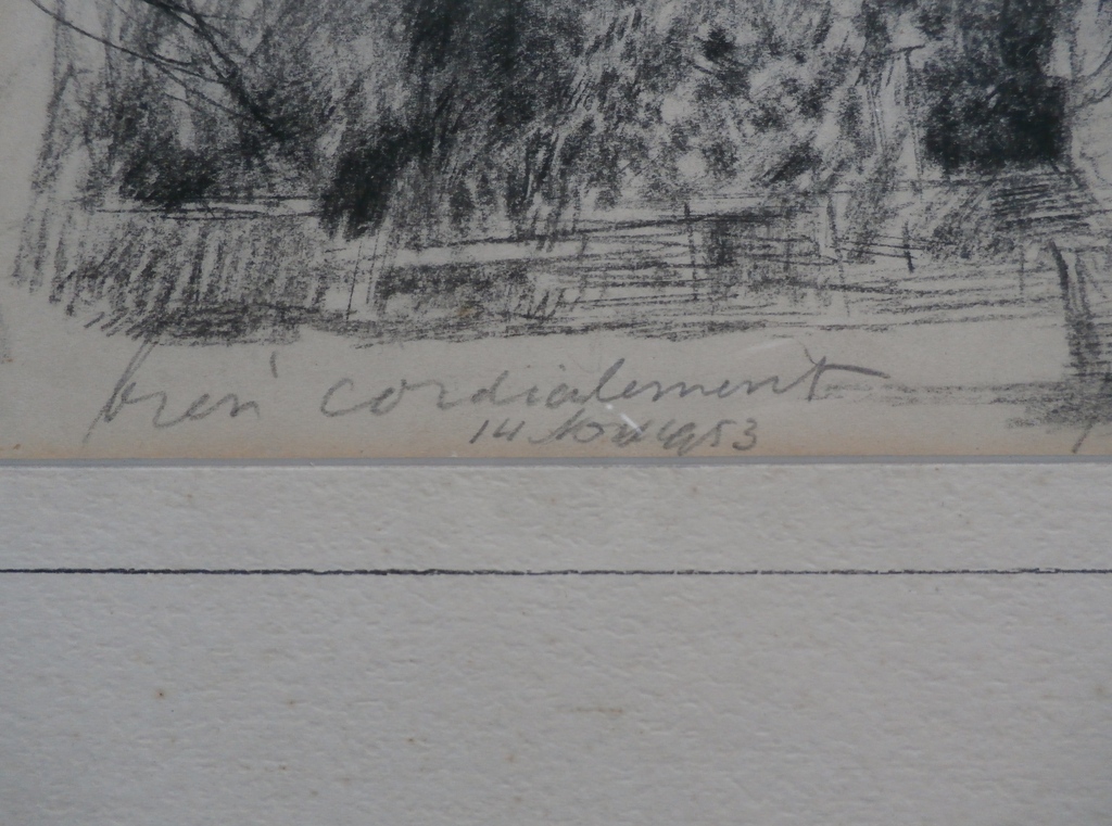 Jan Groenenstein, ingelijste houtskooltekening, handgesigneerd, 1947 kopen? Bied vanaf 80!