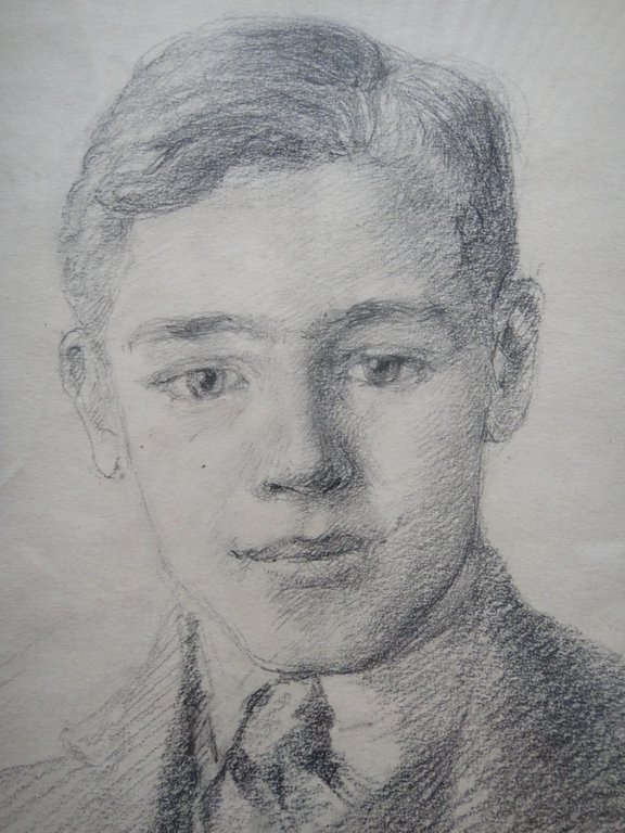 Albert BJ Mulder, tekening, jongensportret I verkocht voor € 35!