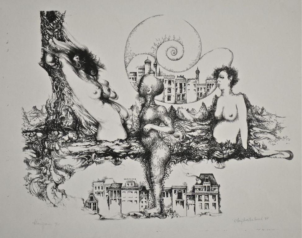 Clairy Mastenbroek: Litho. Figuren verkocht voor € 40!