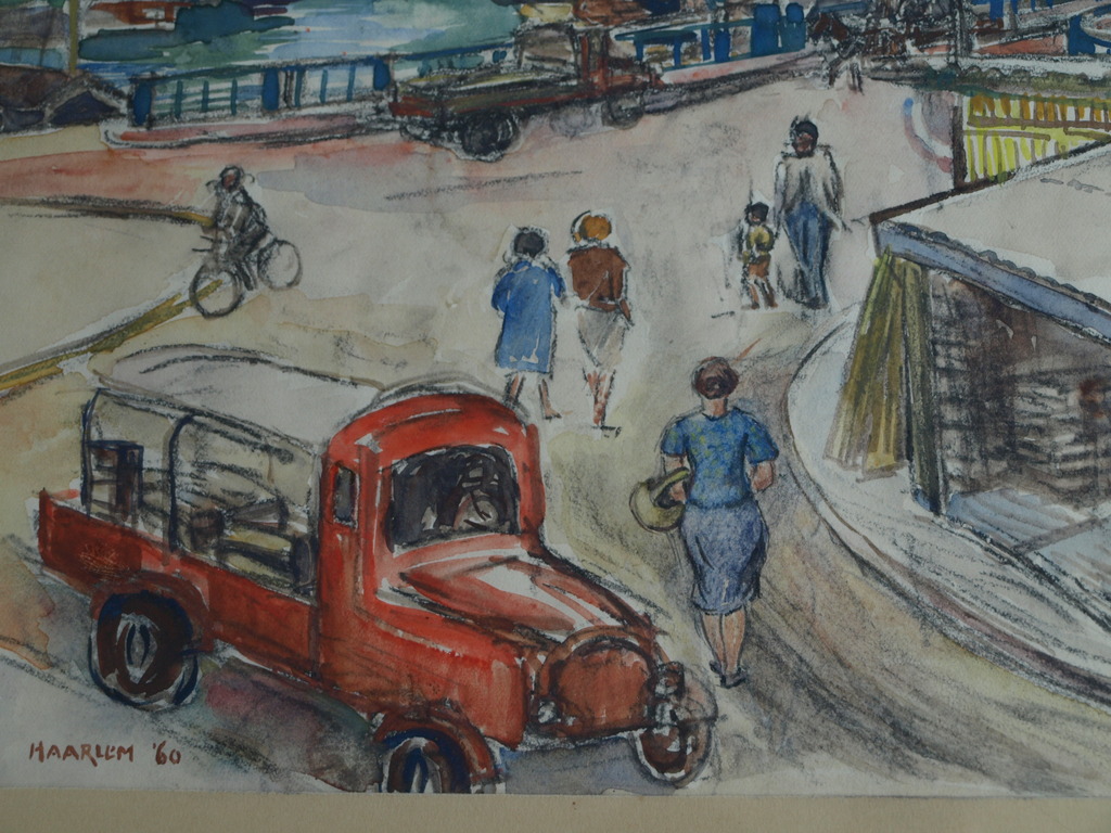 Henriëtte Marcus : Aquarel – Haarlem - Gesigneerd - Ingelijst - 1960  kopen? Bied vanaf 1!