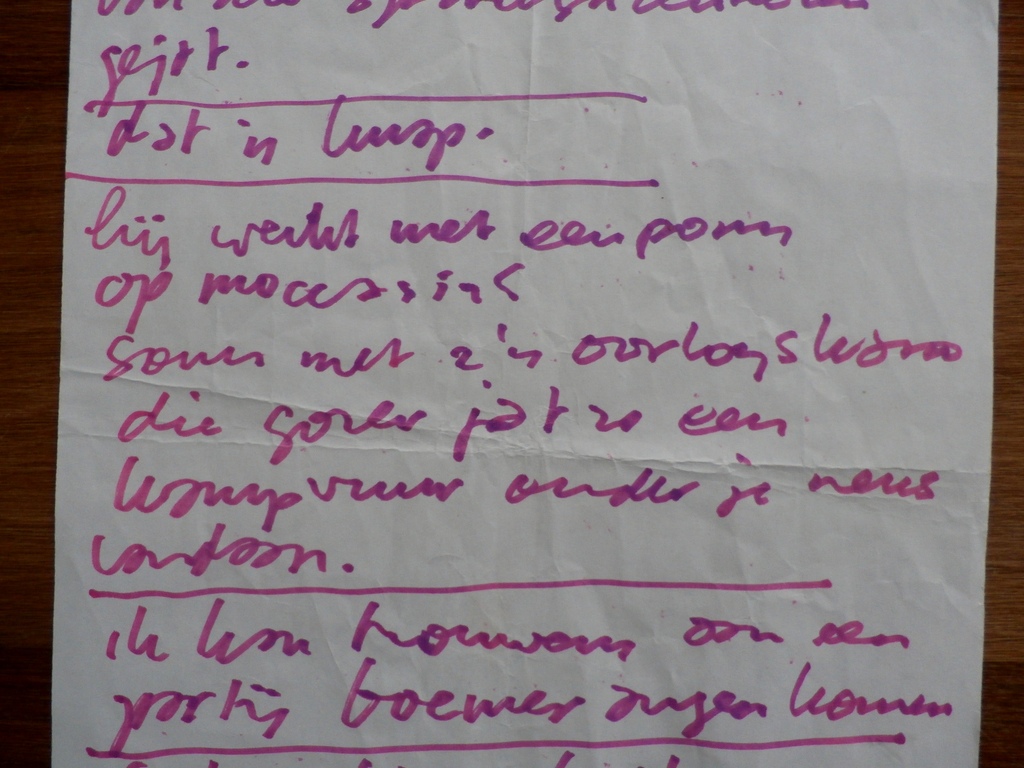 Herman Brood - handgeschreven tekst op A4 kopen? Bied vanaf 1!