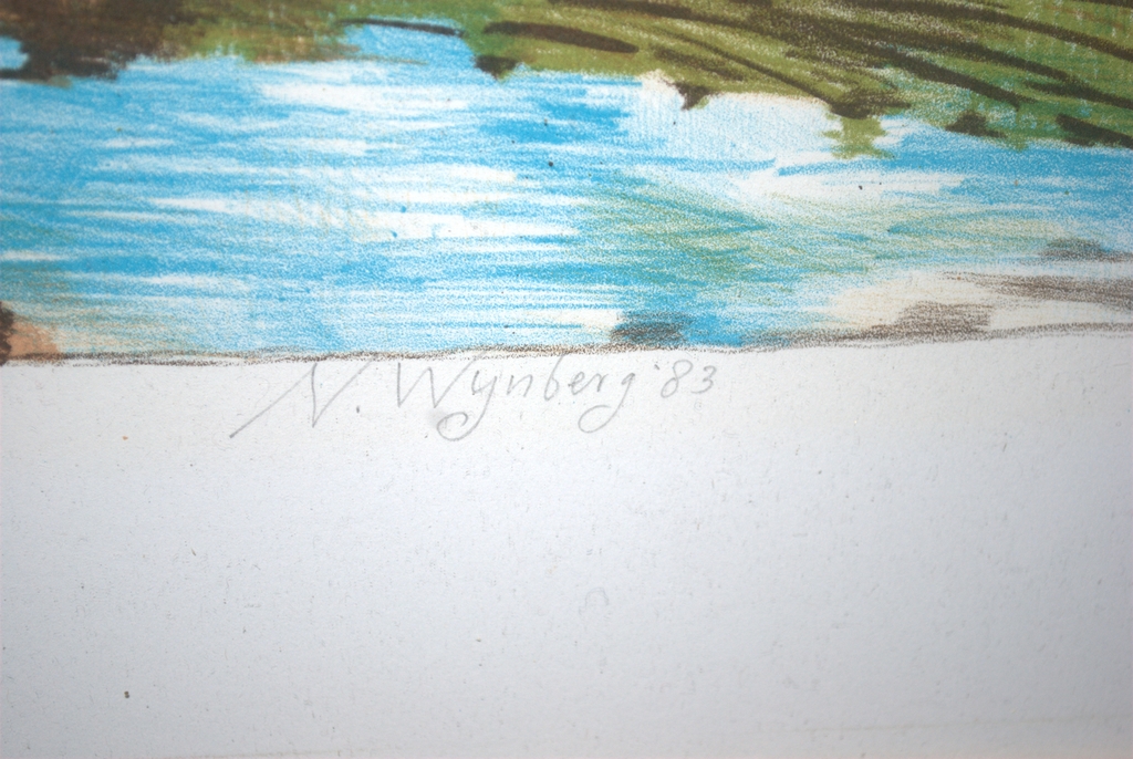 Nicolaas Wijnberg - Hollands landschap - kleurenlitho 1983 kopen? Bied vanaf 25!