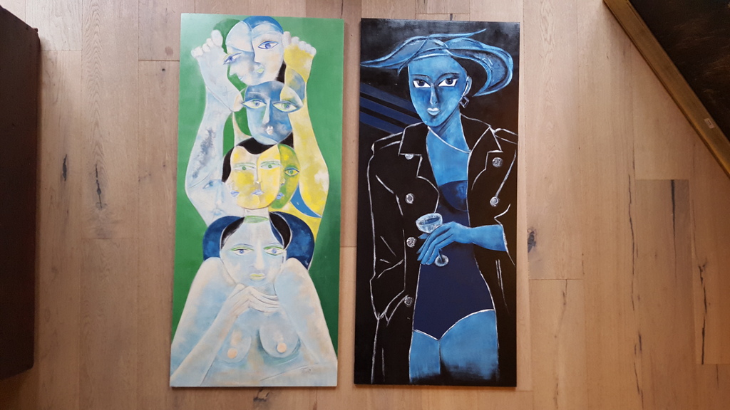 Trudi van Zomeren (1945) - olie op paneel - 2 stuks kopen? Bied vanaf 135!