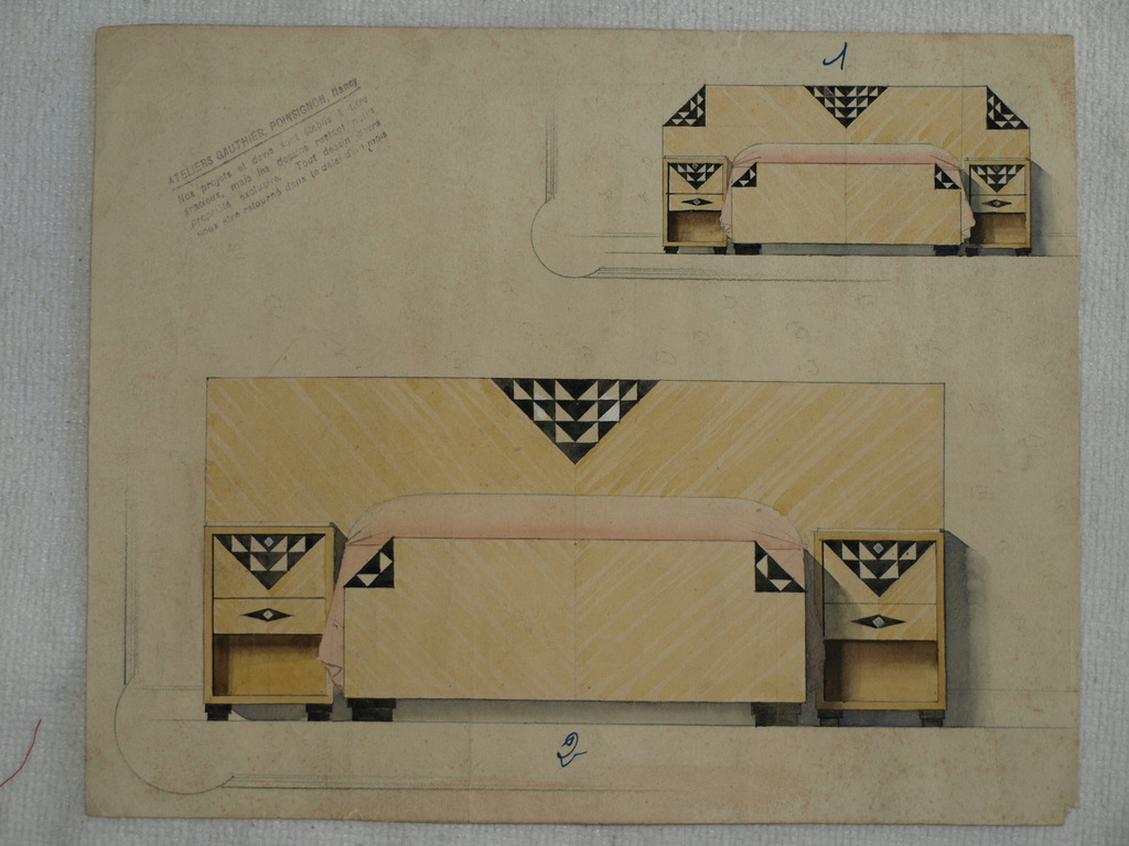 AcheterCAMILLE GAUTHIER (1870-1963) – Ontwerp bedmeubel – Art Deco – ca 1920 ? Enchérissez de 1!