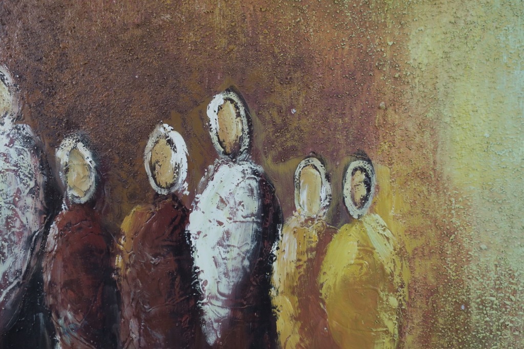 Onbekend gesigneerd: Acryl op doek, People (groot) kopen? Bied vanaf 1!