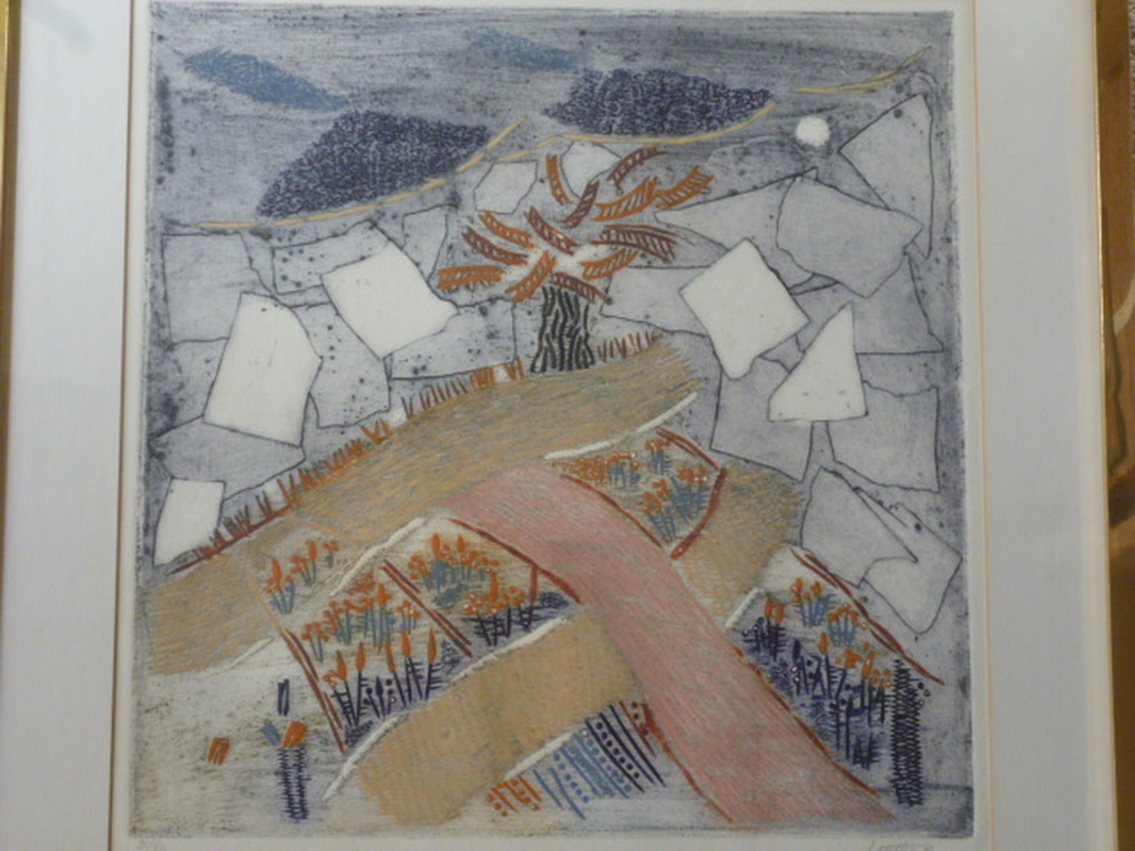 Marc-Antoine Bissiere - kleurenets - Landschap verkocht voor € 60!