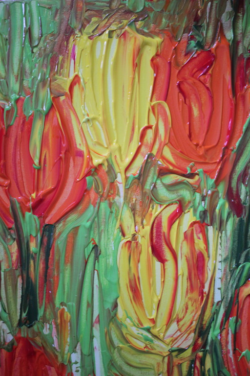 Elena Polyakova: Acrylverf , Kleurige tulpen kopen? Bied vanaf 145!