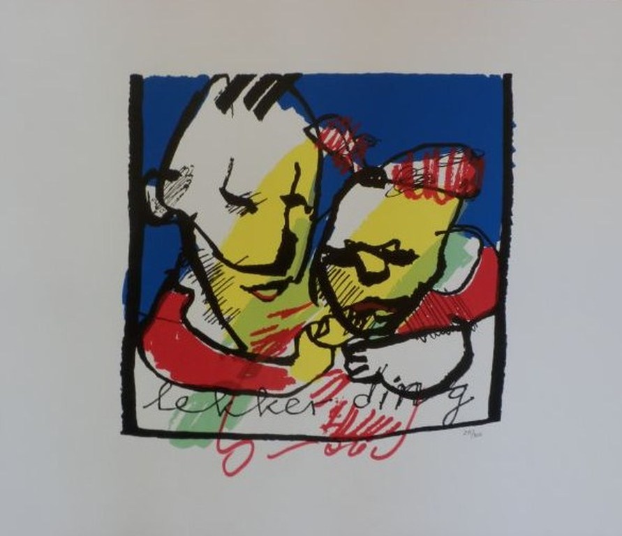 HERMAN BROOD Handgesigneerde en Gelimiteerde Zeefdruk  LEKKER DING verkocht voor € 175!