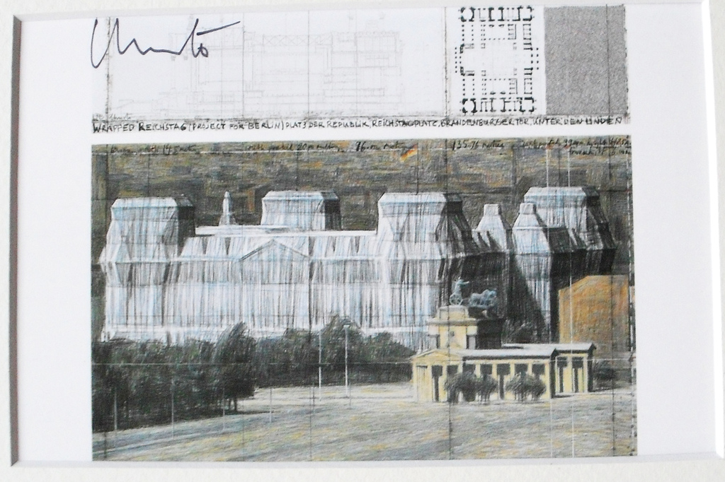 Christo - Reichstag , Project for Berlin 1995 - handgesigneerd kopen? Bied vanaf 45!