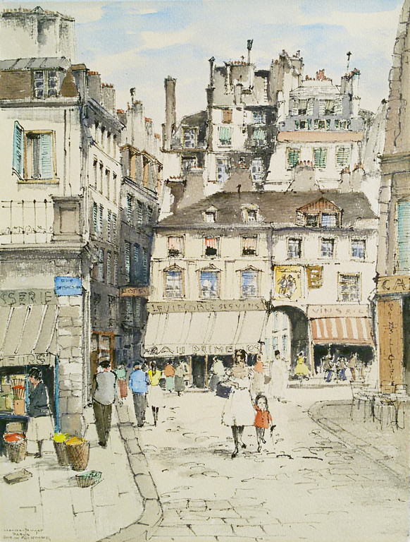 Jan den Hengst - Parijs, aquarel / tekening kopen? Bied vanaf 50!