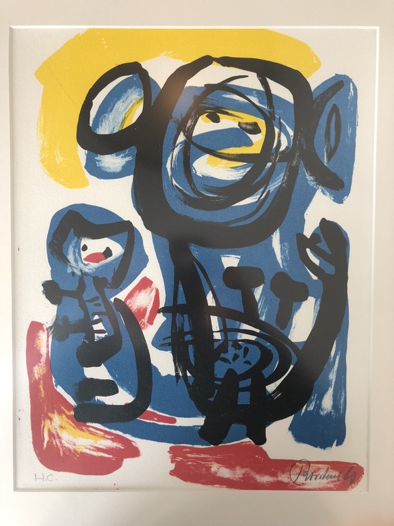 Anton Rooskens: Kleurenlitho, Compositie Hond met Kat kopen? Bied vanaf 495!