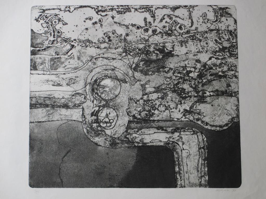 Theo Mooyman - Theo Mooyman, Abstracte compositie, Ets kopen? Bied vanaf 1!