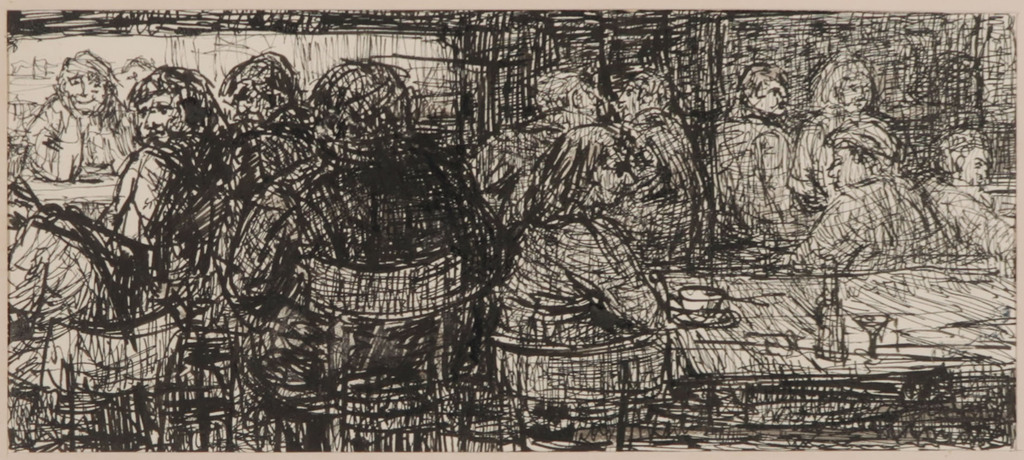 Rein Dool: Pentekening op papier, Cafe kopen? Bied vanaf 20!