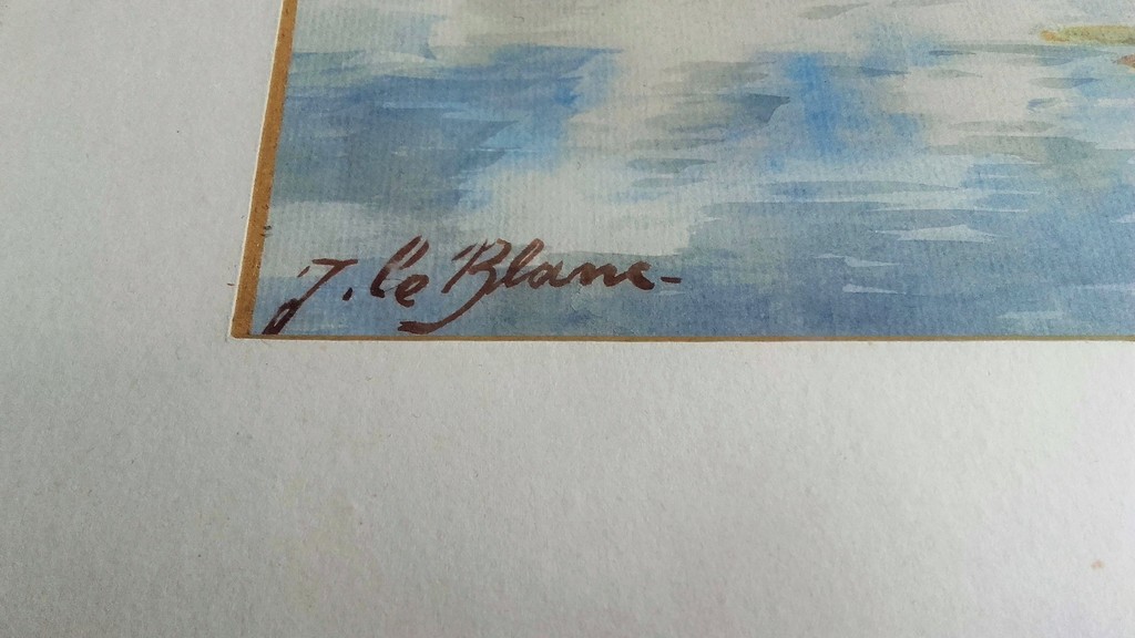 J. Le Blanc - Aquarel - Boerderij langs het Water kopen? Bied vanaf 25!