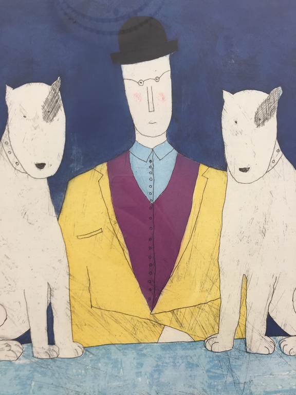 Annora Spence - Annora Spence, kleurenets, 'Lady and two dogs' kopen? Bied vanaf 125!