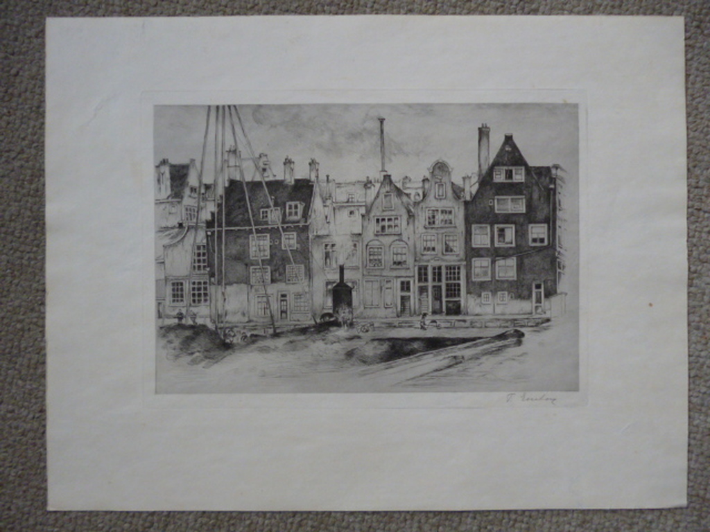 Frans Everbag - ets - Vliegende Steeg tussen Spuistraat en Singel te Amsterdam kopen? Bied vanaf 35!